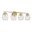 Millennium Lighting Miravelle 4Lt Bathroom Vanity Light, Brass/Clear - 9994-VB