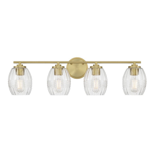 Millennium Lighting Miravelle 4Lt Bathroom Vanity Light, Brass/Clear
