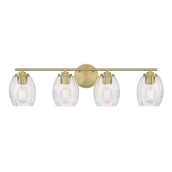 Millennium Lighting Miravelle 4Lt Bathroom Vanity Light, Brass/Clear