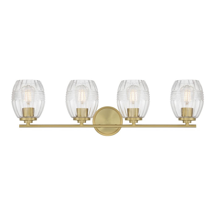 Millennium Lighting Miravelle 4Lt Bathroom Vanity Light, Brass/Clear