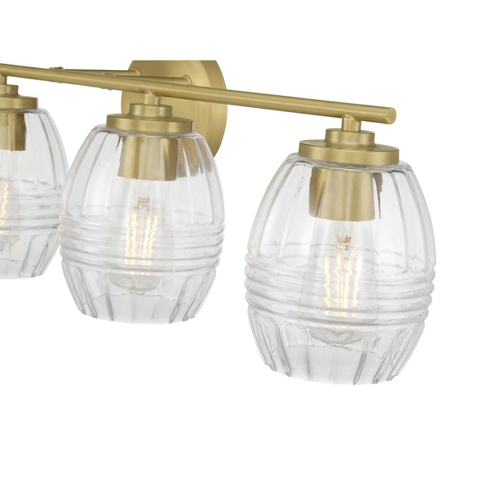Millennium Lighting Miravelle 4Lt Bathroom Vanity Light, Brass/Clear