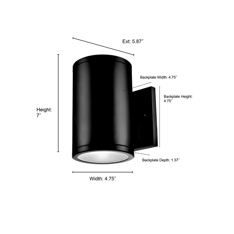 Millennium Lighting Vegas LED 7" Outdoor Wall Sconce, Black