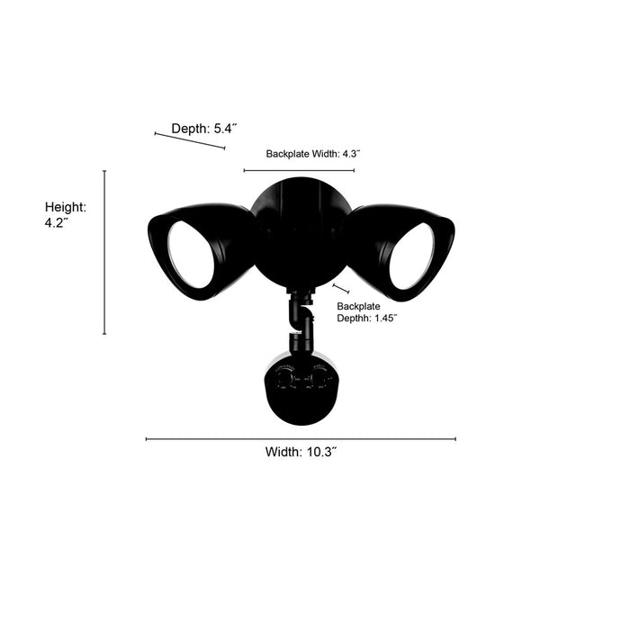 Millennium Lighting 11" Security Flood Light, White/Clear
