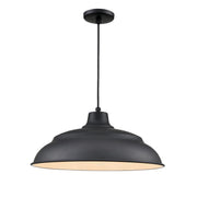 Millennium R Series 1Lt Cord Hung Aluminum Warehouse, Satin Black - RALWHC20-SB
