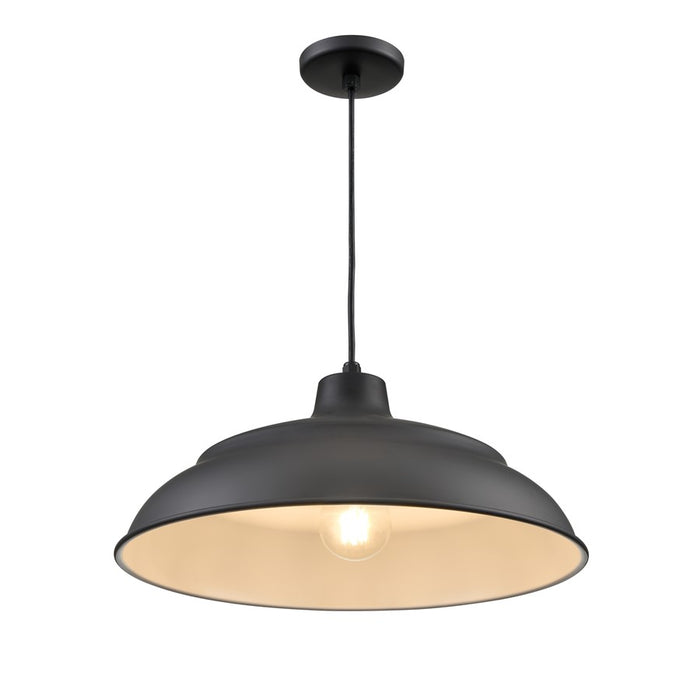 Millennium R Series 1Lt Cord Hung Aluminum Warehouse, Satin Black