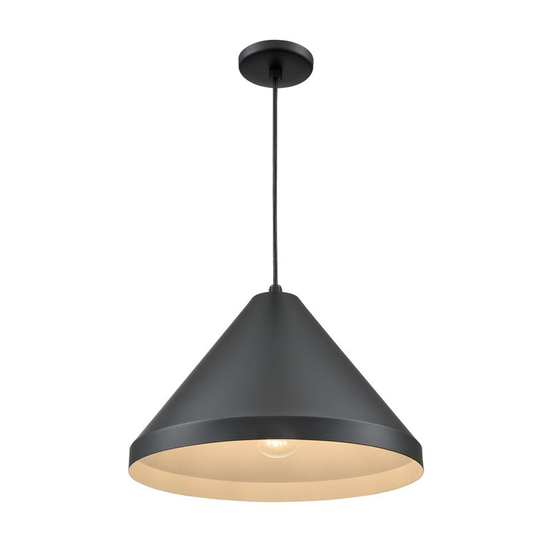 Millennium Lighting R Series 1Lt 13" Cord Hung Cone, Satin Black