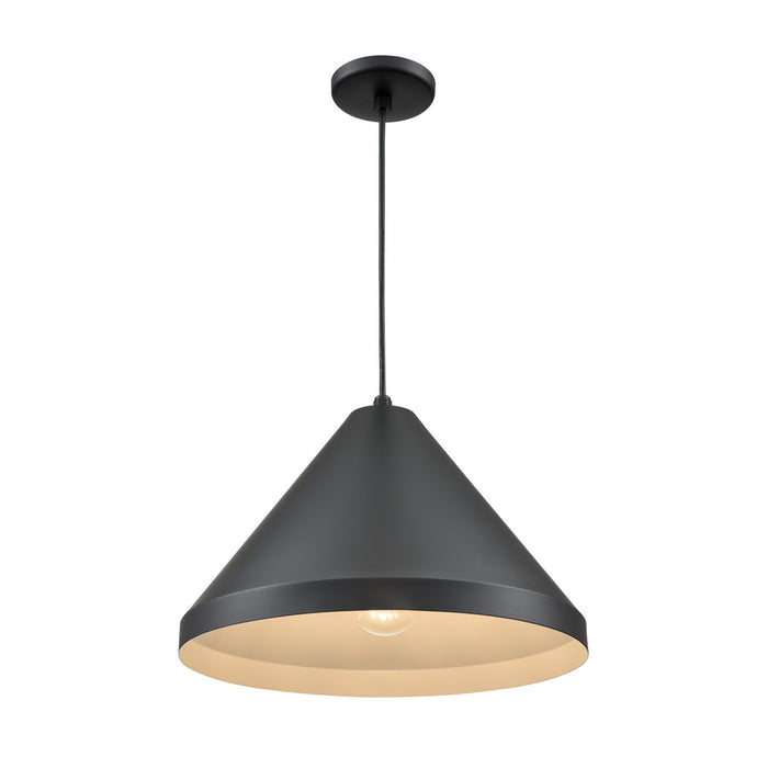 Millennium Lighting R Series 1Lt 13" Cord Hung Cone, Satin Black