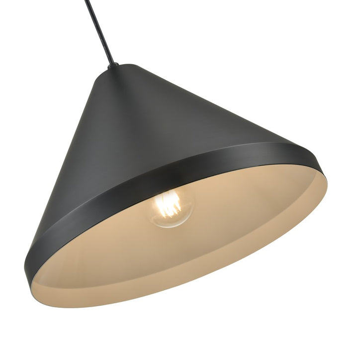 Millennium Lighting R Series 1Lt 13" Cord Hung Cone, Satin Black