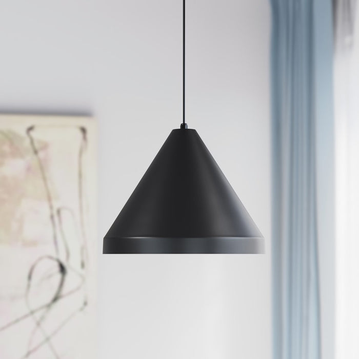 Millennium Lighting R Series 1Lt 17" Cord Hung Cone, Satin Black