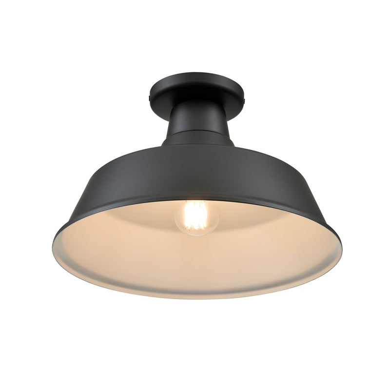 Millennium Lighting R Series 1Lt 14" Semi Flush Mount, Satin Black