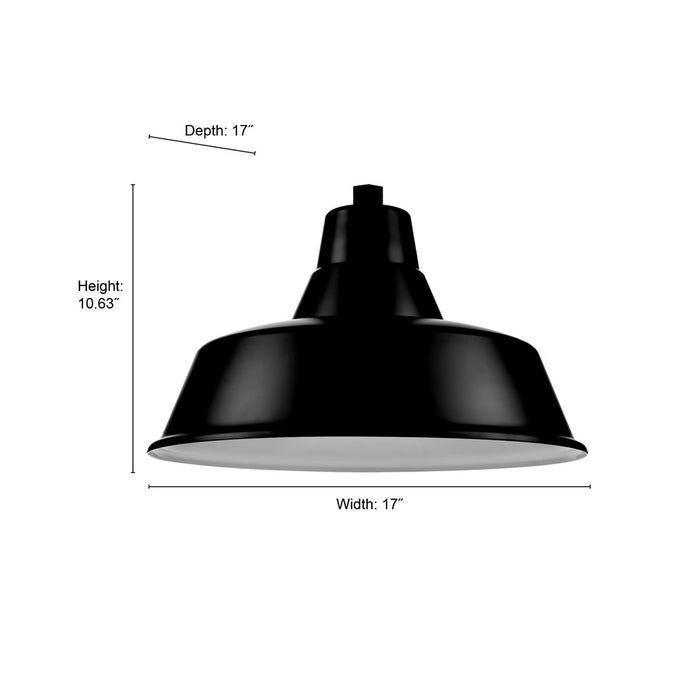 Millennium R Series 1Lt 17" Classic Warehouse Shade, Satin Black