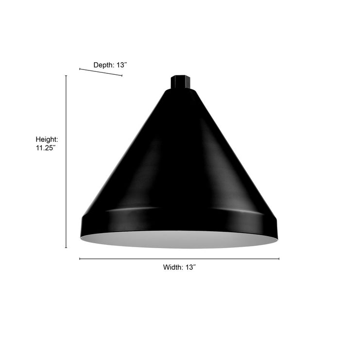 Millennium Lighting R Series 1Lt 13" Cone Shade, Satin Black