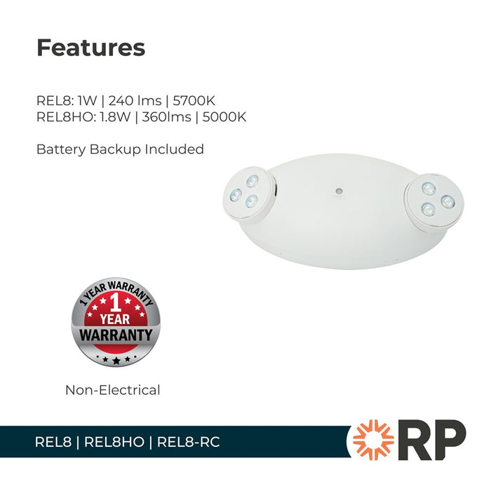 RP Lighting Em Light 120/277V 50/60Hz 210lm, White