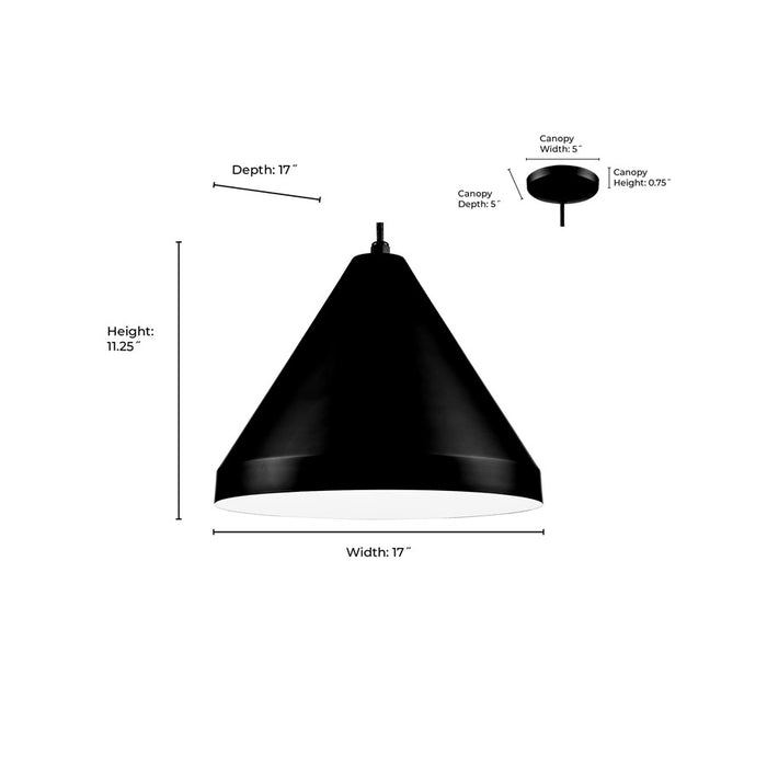 Millennium R Series 1Lt 17" Cord Hung Wide Cone, Satin Black