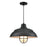 Millennium R Series 1Lt 17" Cord Hung Warehouse, Satin Black/White