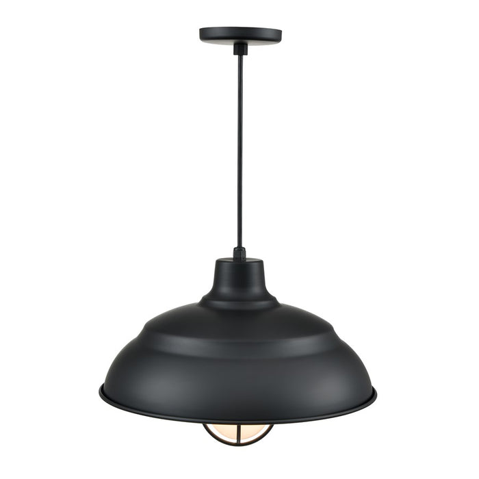 Millennium R Series 1Lt 17" Cord Hung Warehouse, Satin Black/White