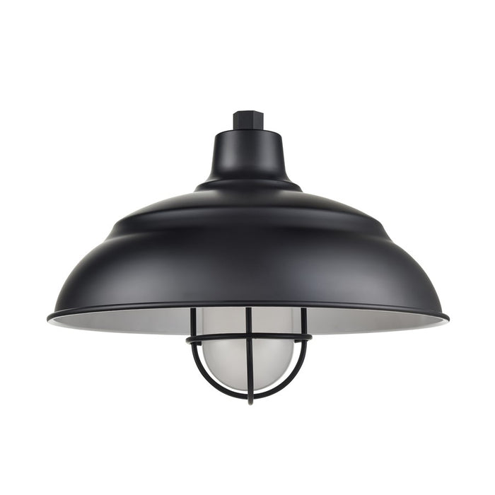 Millennium R Series 1Lt 17" Warehouse Shade, Satin Black/White