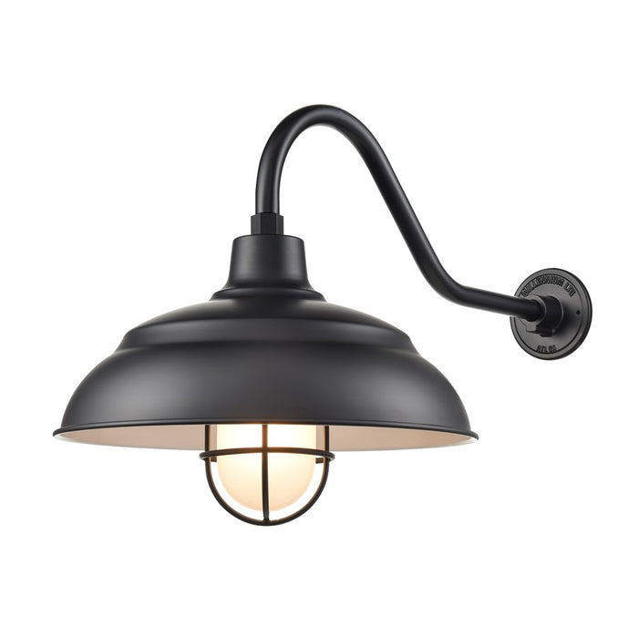 Millennium R Series 1Lt 17" Warehouse Shade, Satin Black/White