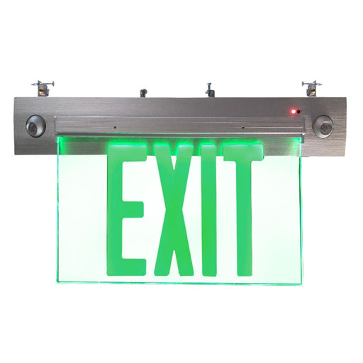 RP Lighting Exit/EM Combo Recessed, Green Double Face, Clear - RXEL36GBA