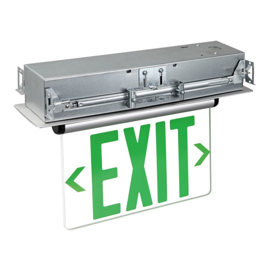 RP Lighting 1Lt Edge Lt Exit - Recess Mount Single Face, Alum/Clr - RXL33GBA