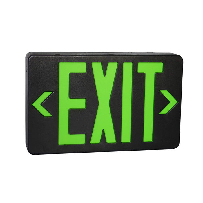 RP Lighting Exit LED 2 Side Gn Ltrs 120/277V w/Batt, Black - RXL5GB