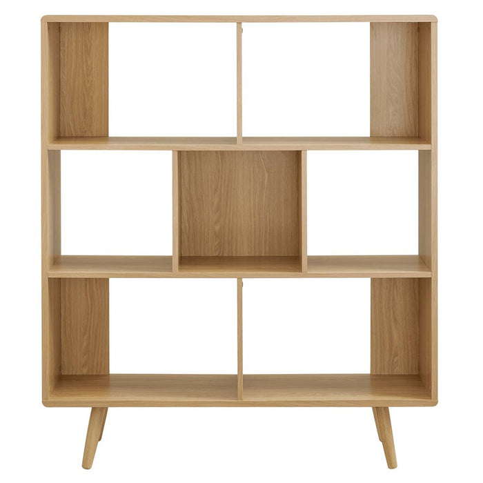 Modway Transmit 7 Shelf Grain Bookcase, Oak