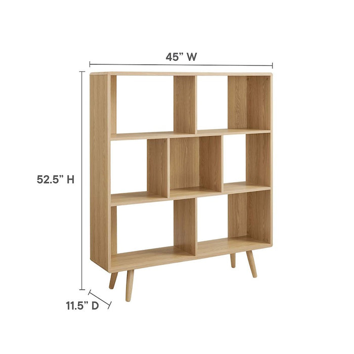 Modway Transmit 7 Shelf Grain Bookcase, Oak