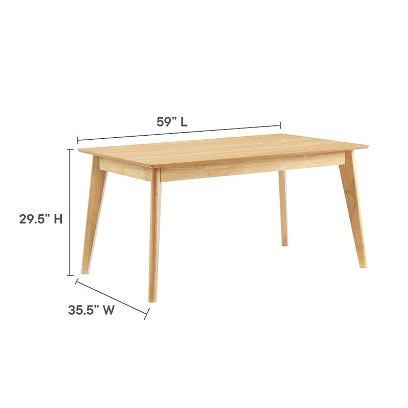 Modway Oracle 59" Rectangle Dining Table, Oak