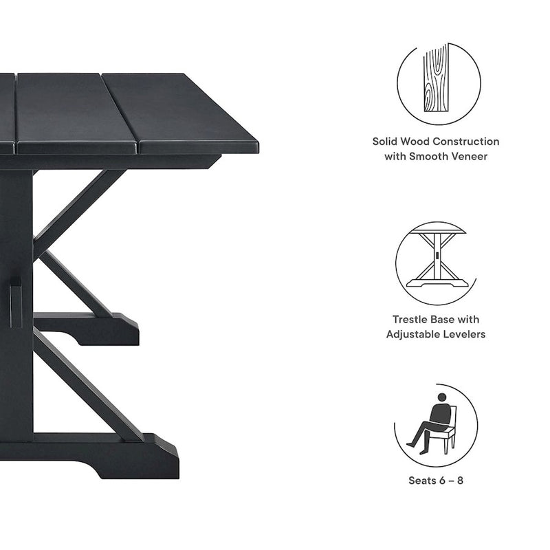 Modway Windchime 71" Dining Table, Black