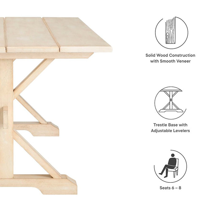 Modway Windchime 71" Dining Table, Natural