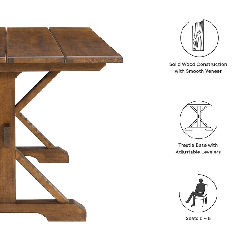 Modway Windchime 71" Dining Table, Walnut