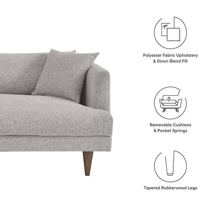 Modway Zoya Sofa, Light Gray Fabric