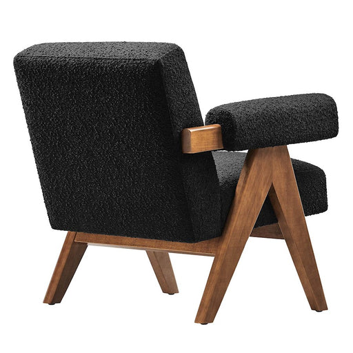 Modway Lyra Boucle Fabric Armchair, Black