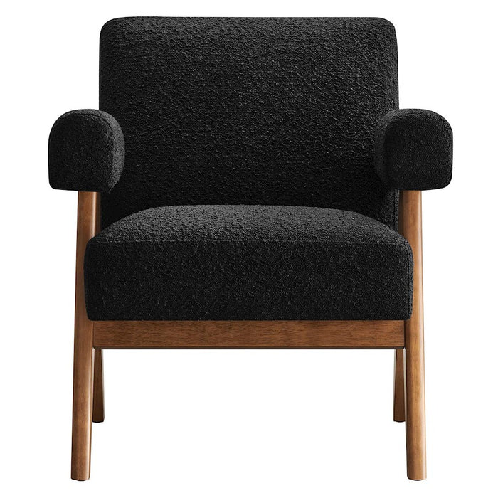 Modway Lyra Boucle Fabric Armchair, Black