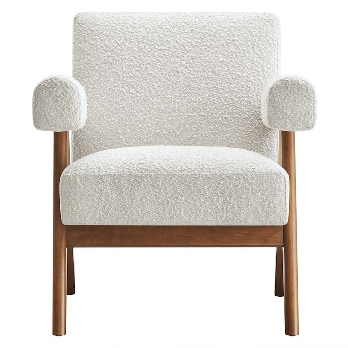 Modway Lyra Boucle Fabric Armchair, Ivory