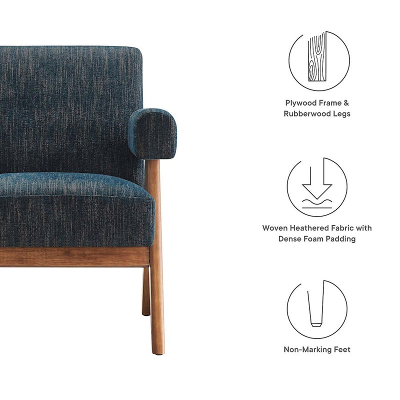 Modway Lyra Fabric Armchair, Azure Fabric