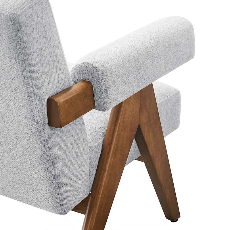 Modway Lyra Fabric Armchair, Light Gray Fabric