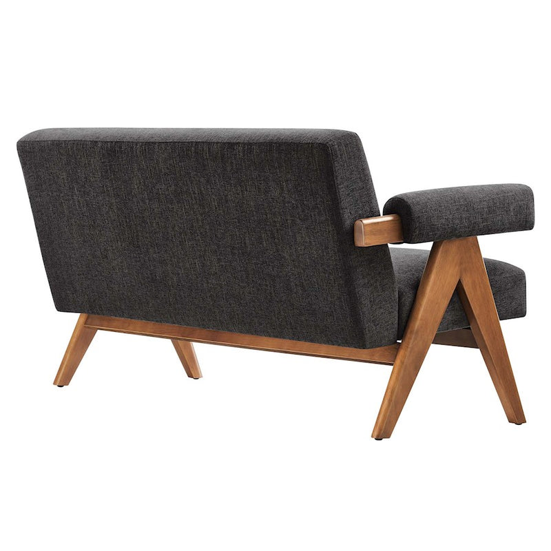 Modway Lyra Fabric Loveseat, Dark Gray Fabric