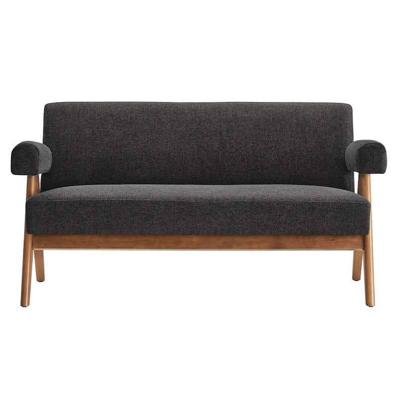 Modway Lyra Fabric Loveseat, Dark Gray Fabric