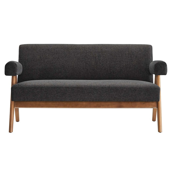 Modway Lyra Fabric Loveseat, Dark Gray Fabric