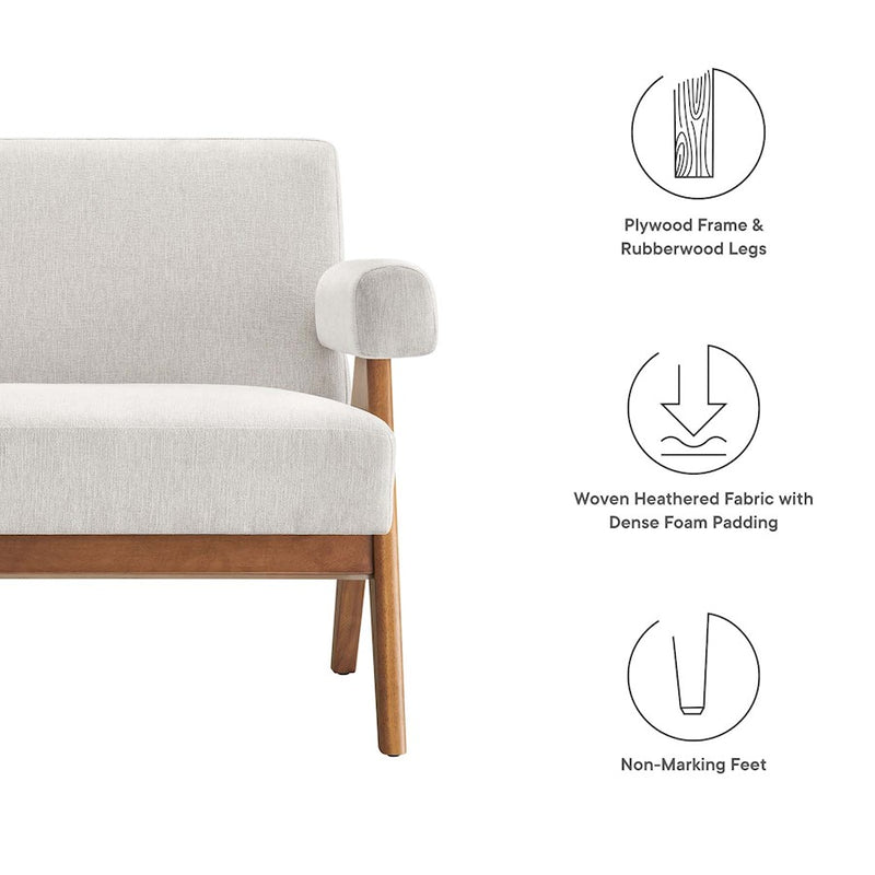 Modway Lyra Fabric Loveseat, Ivory