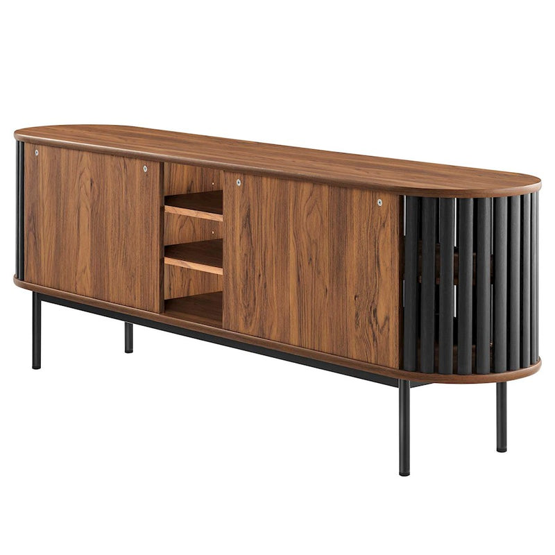 Modway Fortitude 71" TV Stand, Walnut/Black