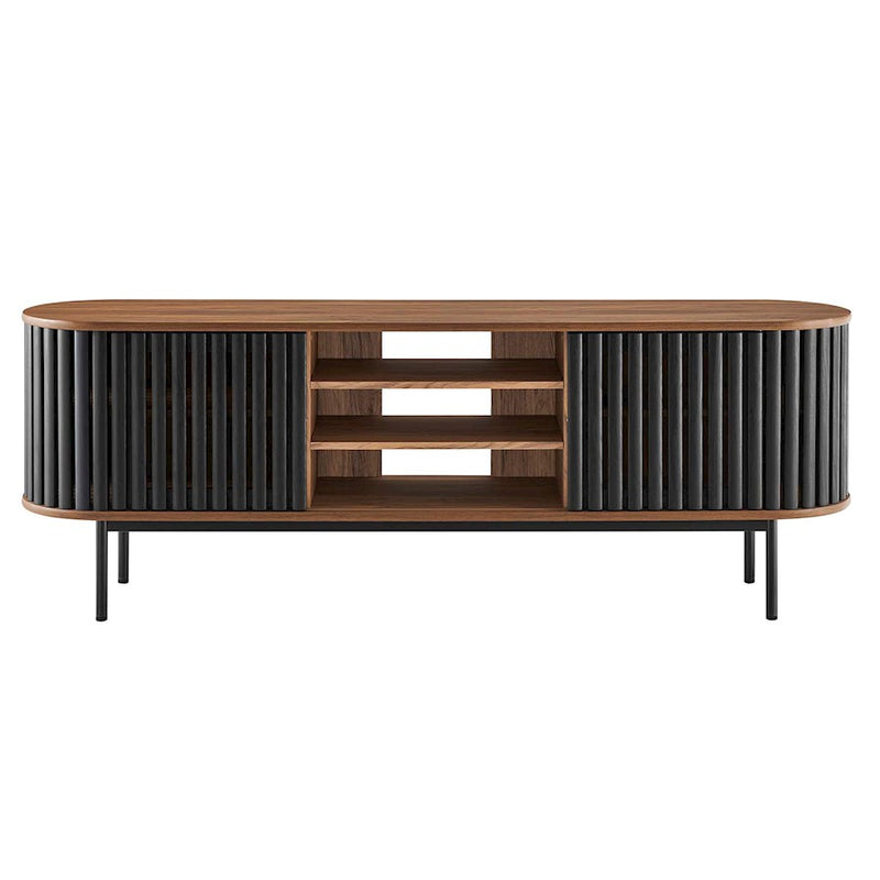 Modway Fortitude 71" TV Stand, Walnut/Black