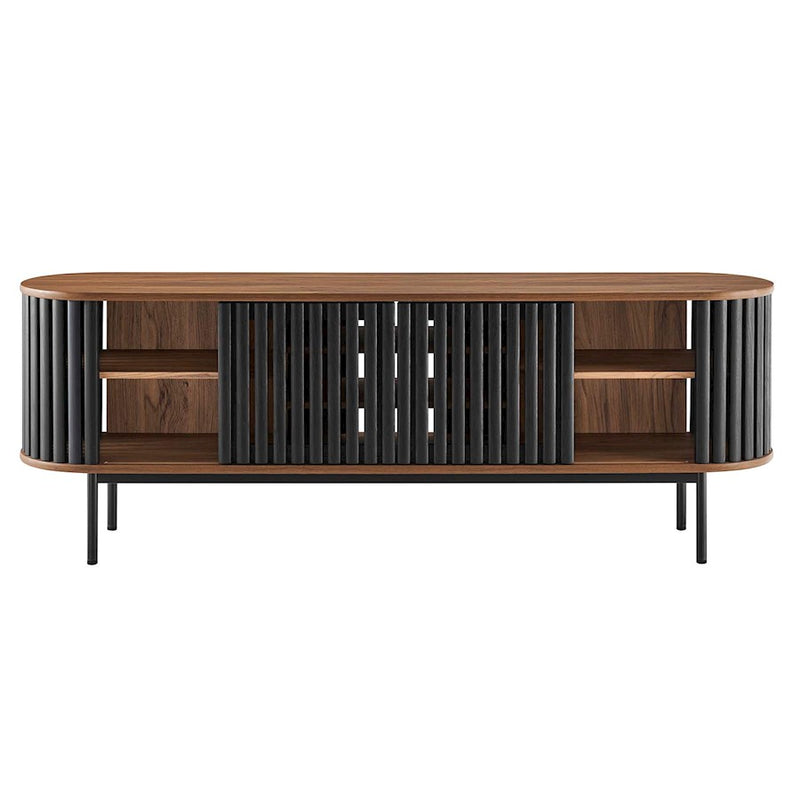Modway Fortitude 71" TV Stand, Walnut/Black