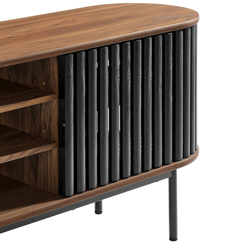 Modway Fortitude 71" TV Stand, Walnut/Black