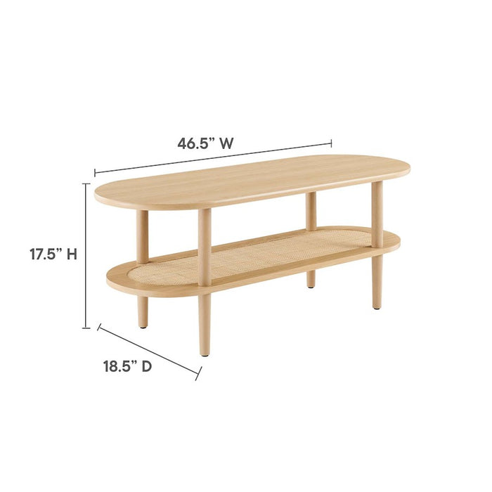 Modway Torus Oval Coffee Table, Oak