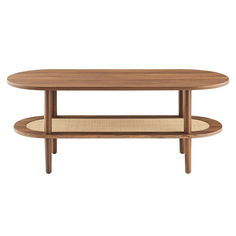 Modway Torus Oval Coffee Table, Walnut - EEI-6526-WAL