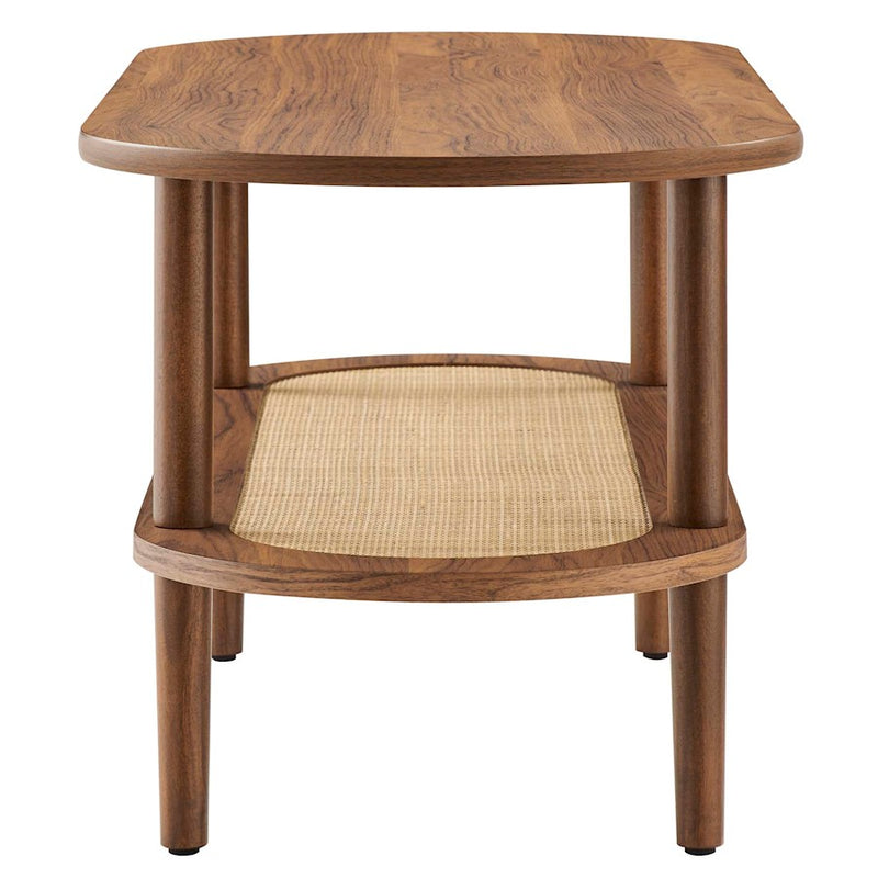 Modway Torus Oval Coffee Table, Walnut