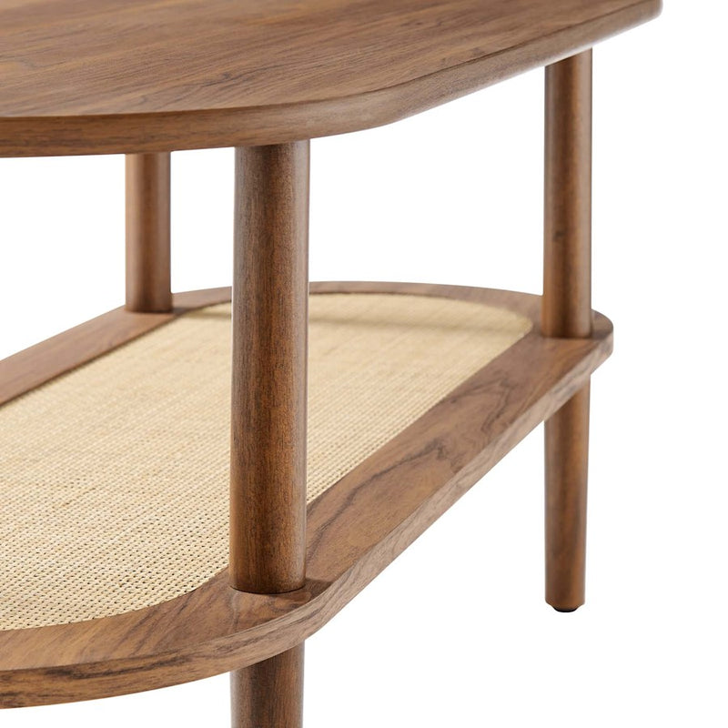 Modway Torus Oval Coffee Table, Walnut
