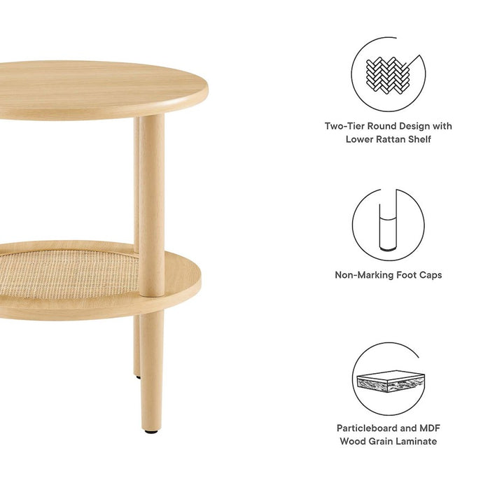 Modway Torus Round Side Table, Oak